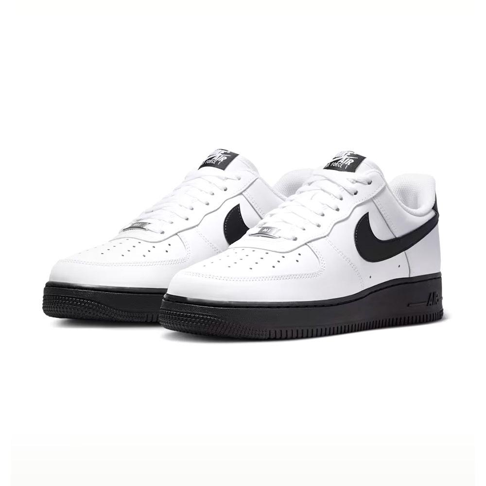 Nike Air Force 1'07 男鞋 白黑色 皮革 AF1 百搭 運動 休閒鞋 FJ4146-129