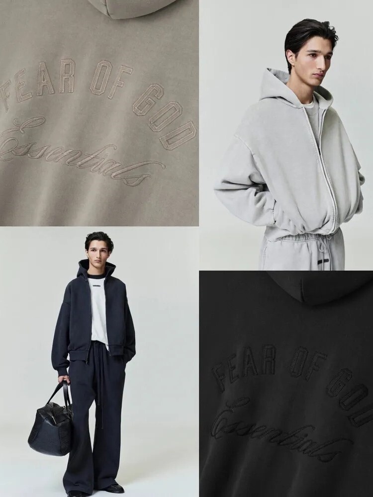 FOG Essentials 經典刺繡字體 連帽拉鏈外套