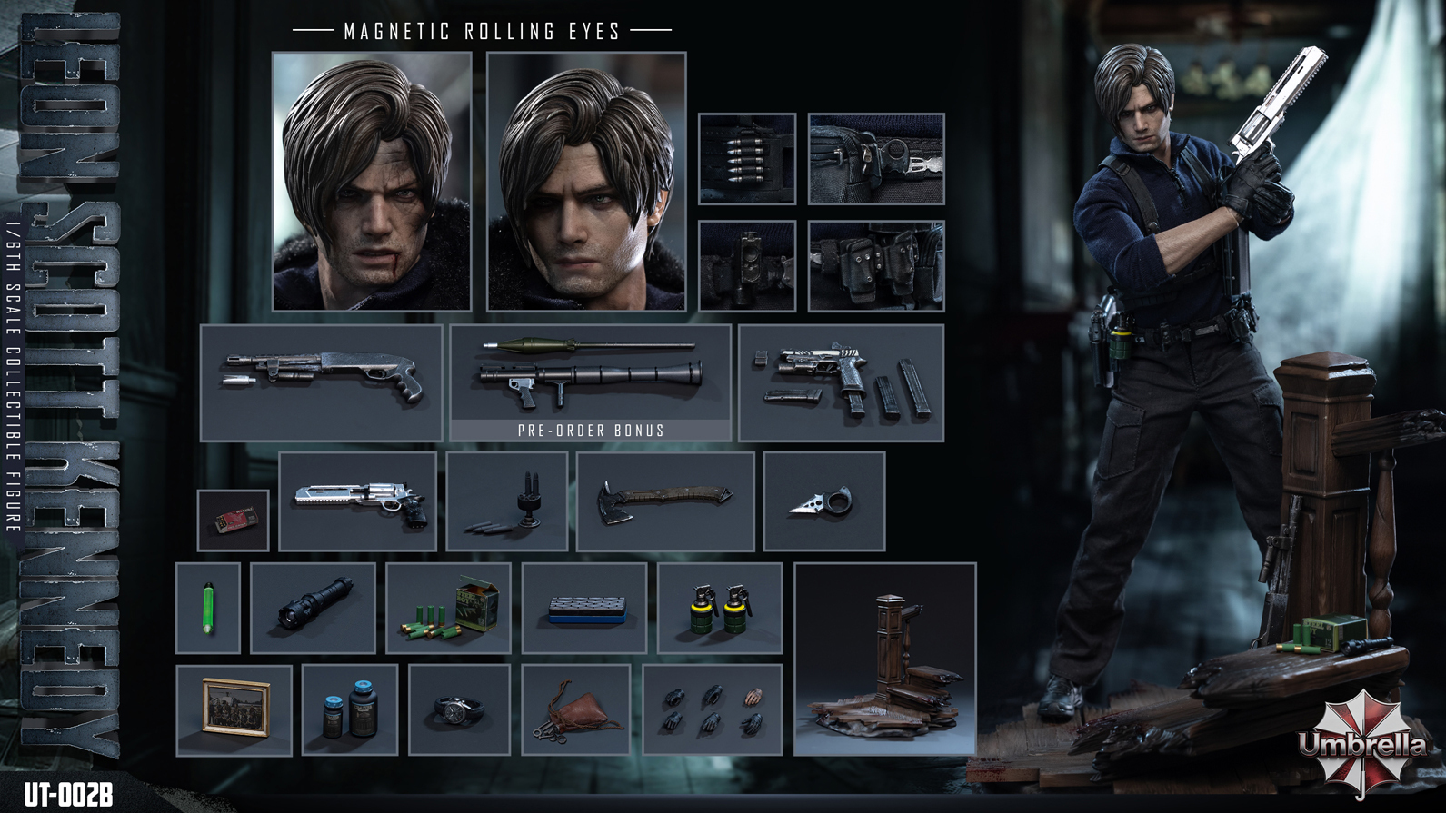 (預訂) Umbrella UT-002B 1/6 Agent Leon Figure Sculpted Hair Version