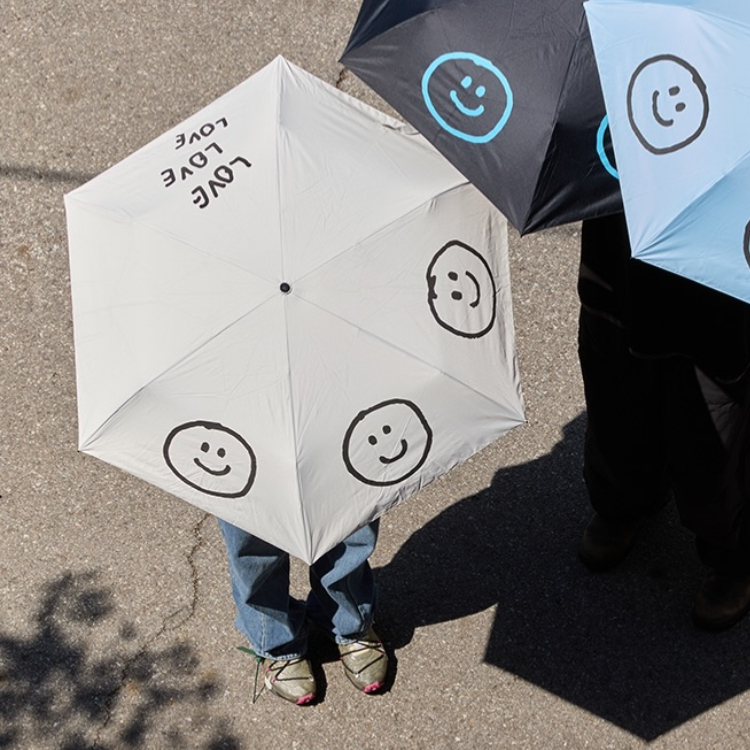 LIGHTWEIGHT SUN SHADE UMBRELLA LOVE FAMILY IVORY