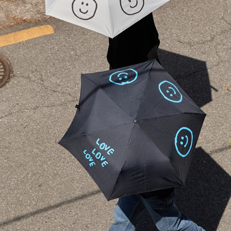 LIGHTWEIGHT SUN SHADE UMBRELLA LOVE FAMILY BLACK