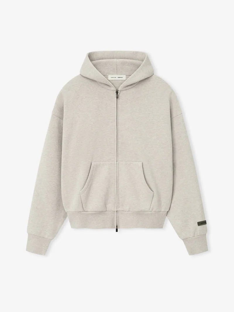 FOG Essentials 經典刷毛 金屬字體Logo 連帽拉鍊外套