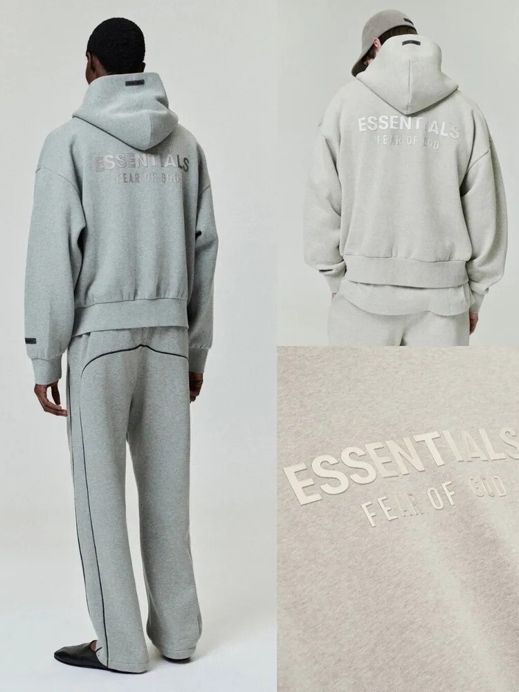 FOG Essentials 經典刷毛 金屬字體Logo 連帽拉鍊外套