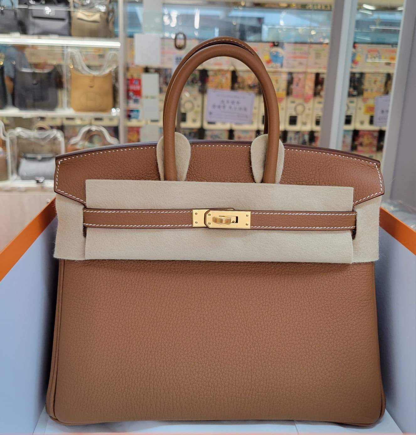 HERMES Birkin 25 gold CC Togo 金棕色金扣