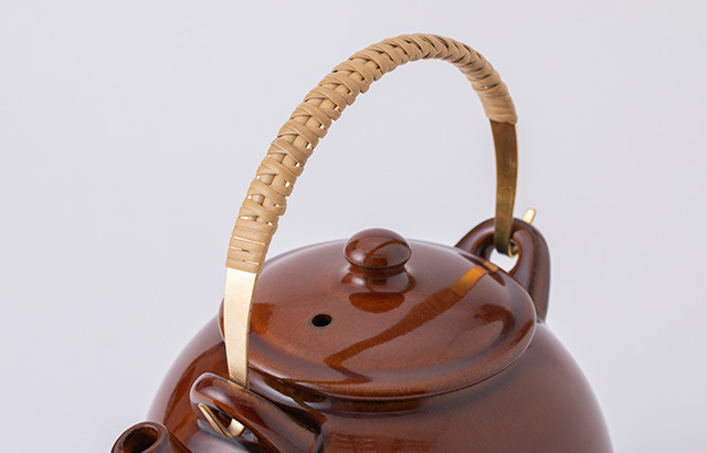 中川政七商店- 萬古燒直火土瓶/ 茶壺/ 黃銅籐飴