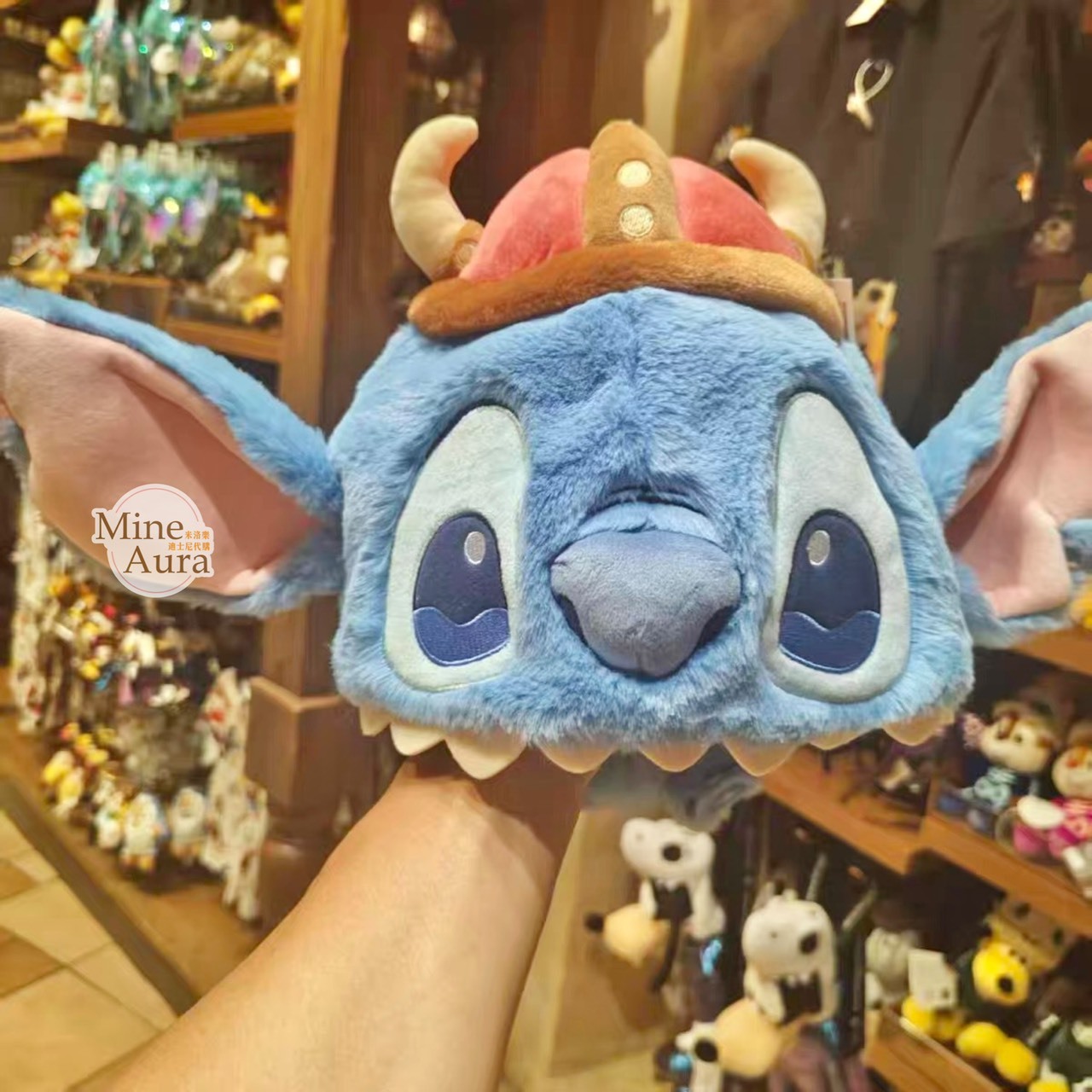 海盜系列 史迪奇 Stitch 大頭小身體絨毛 造型帽 帽子 頭套 星際寶貝 Lilo & Stitch -上海迪士尼樂園