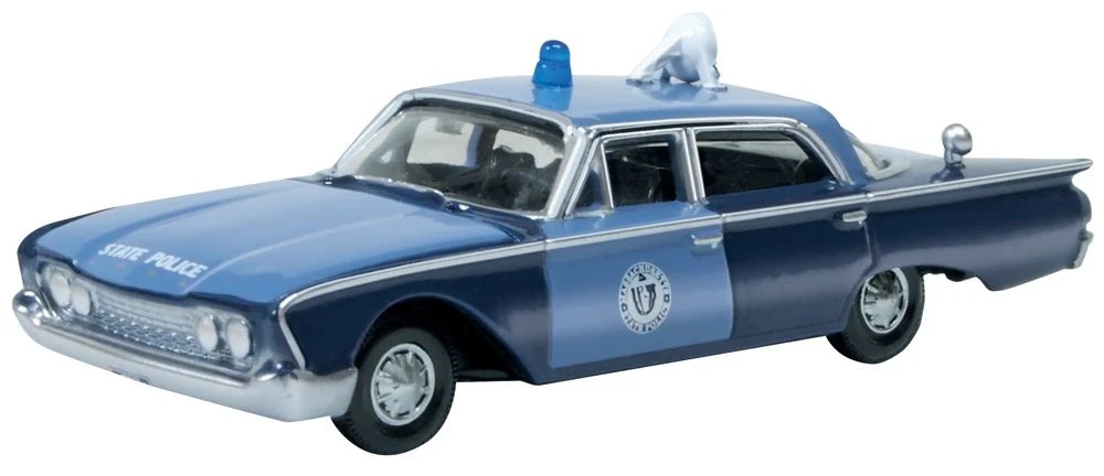 Oxford 87FF60002 HO規 1960 年 Ford Fairlane Sedan 麻薩諸塞州警察雷達巡邏車