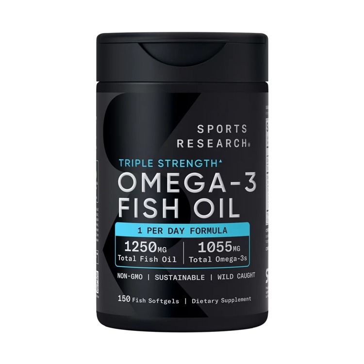 美國Sports Research高含量深海魚油1250毫克+1055毫克奧米加-3 ,TG型 (鯷魚,沙甸魚,鯖魚,鱈魚) ,150粒膠囊