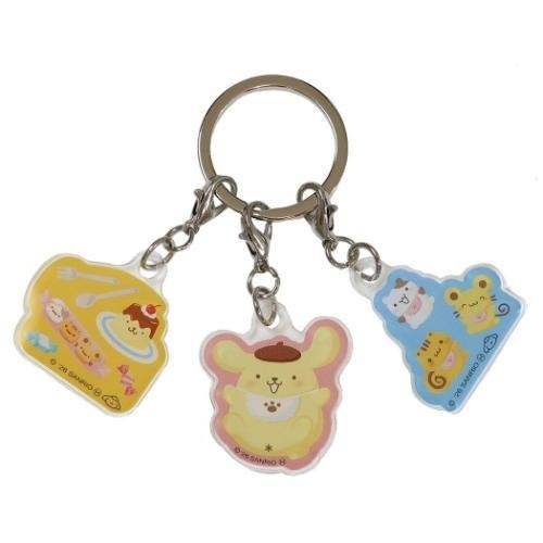 日本 Sanrio Pom Pom Purin 布甸狗 30周年生日紀念版 3件吊牌匙扣