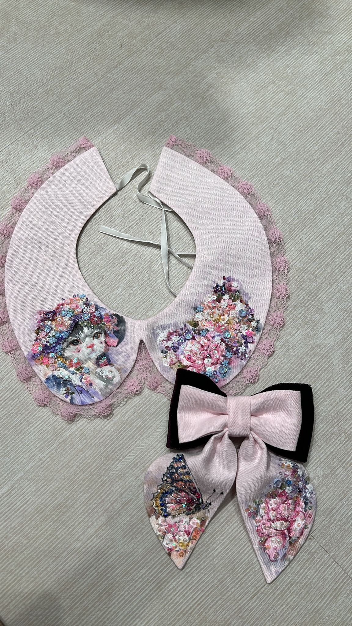 0630JW45-JOANNEINWONDERLAND-HAIRBAND-粉紅喱士貓女衣領套裝 (A45)