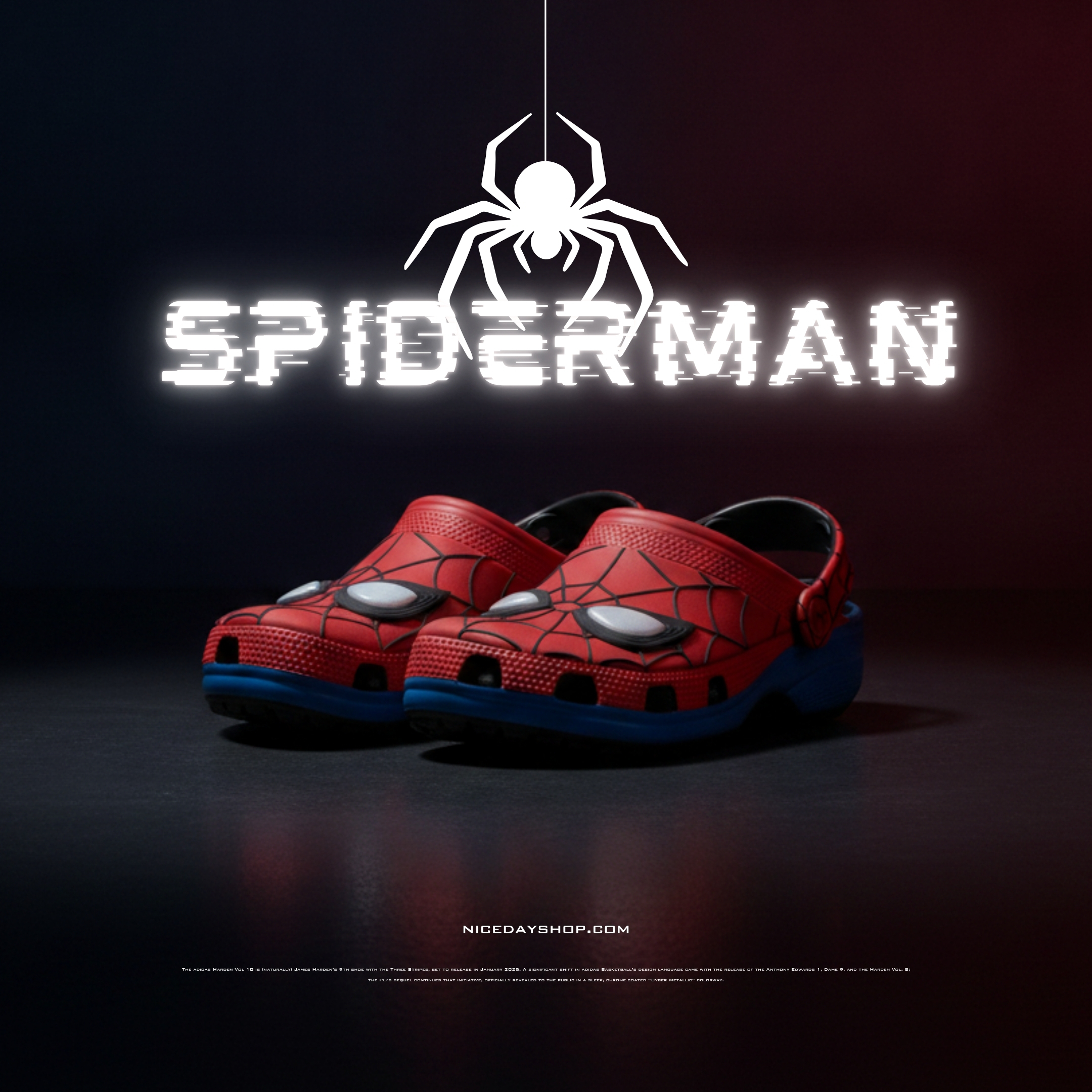 NICEDAY 代購 Crocs Classic Crush 洞洞鞋 Spiderman 蜘蛛人 漫威 紅藍 蜘蛛 213518-90H