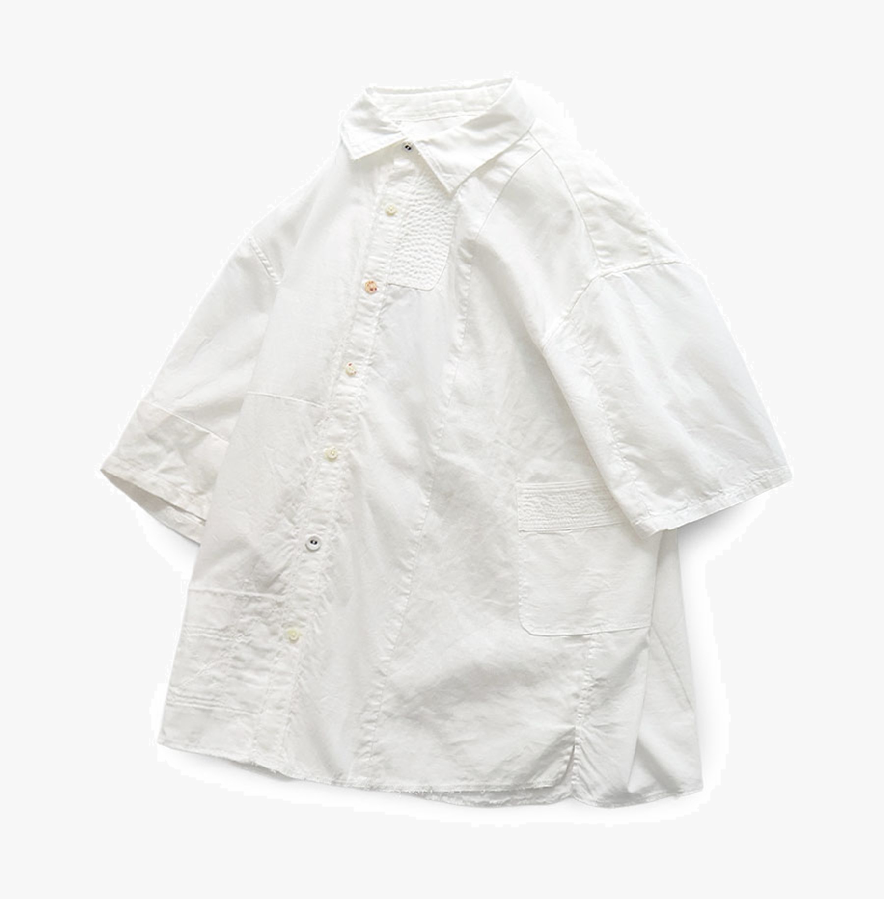 KAPITAL COTTON x LINEN PATCHWORK Kathmandu SHIRT SS - PRE ORDER ITEM (預訂中)