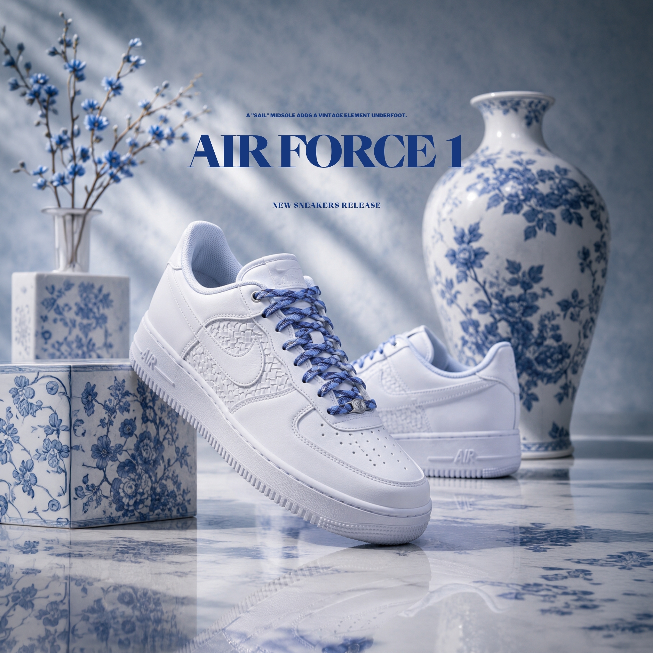 NICEDAY 代購 Nike Air Force 1 青花瓷 白 白藍 淺藍 IW1892-111