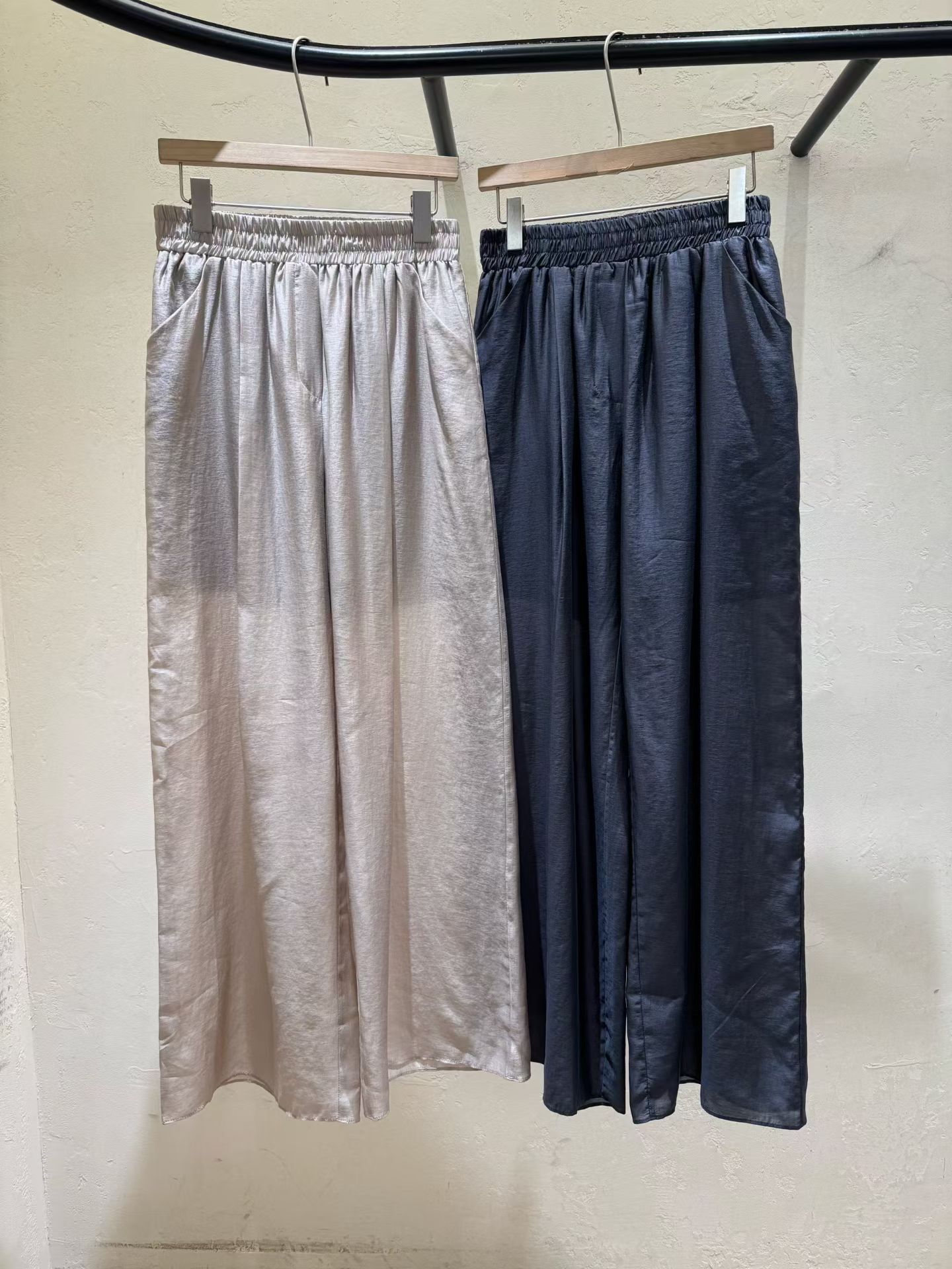 WJ6357 高腰壓褶混斯長褲