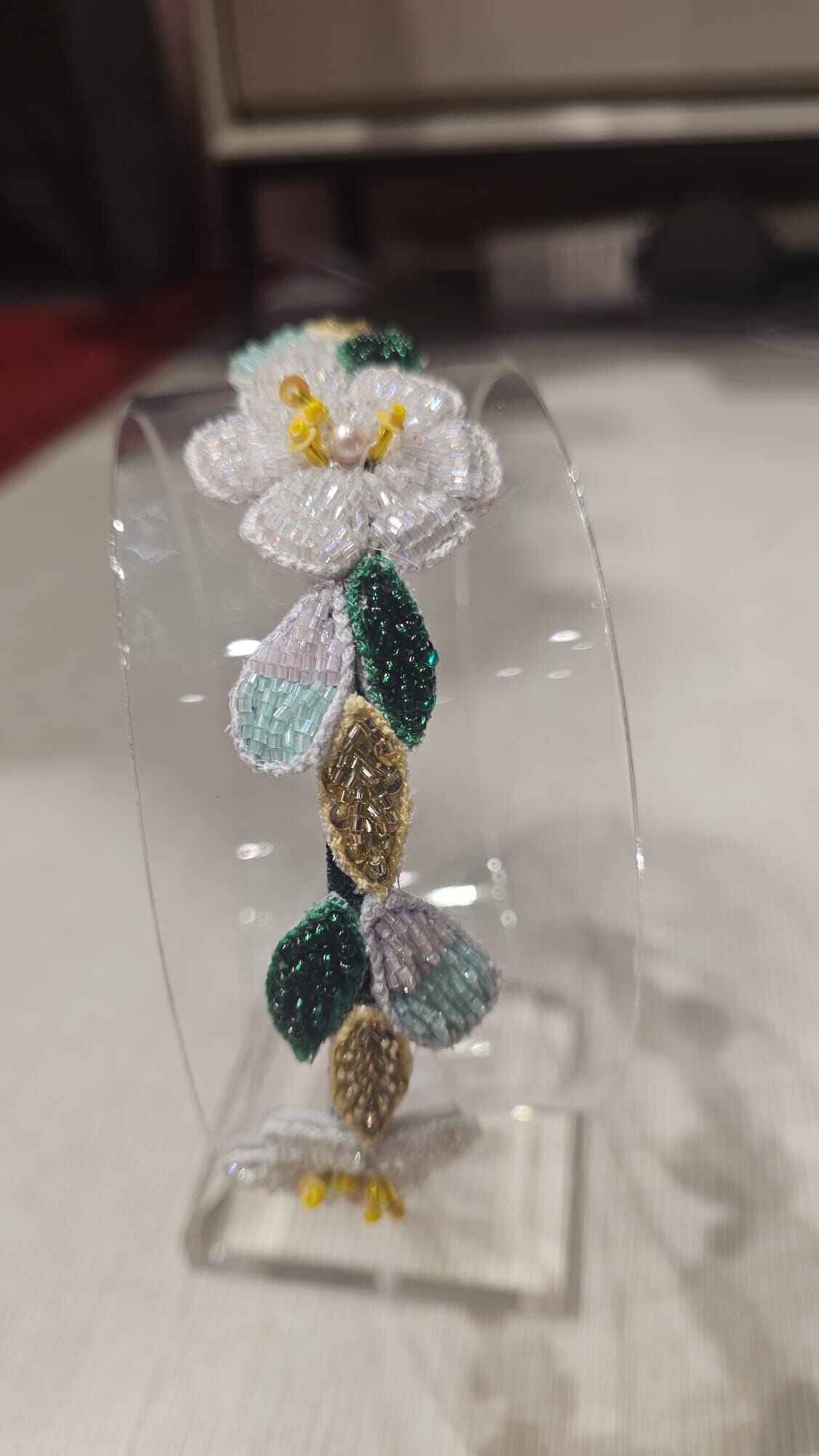 0630JW65-JOANNEINWONDERLAND-HAIRBAND-白色花花人手刺繡頭箍 (A65)