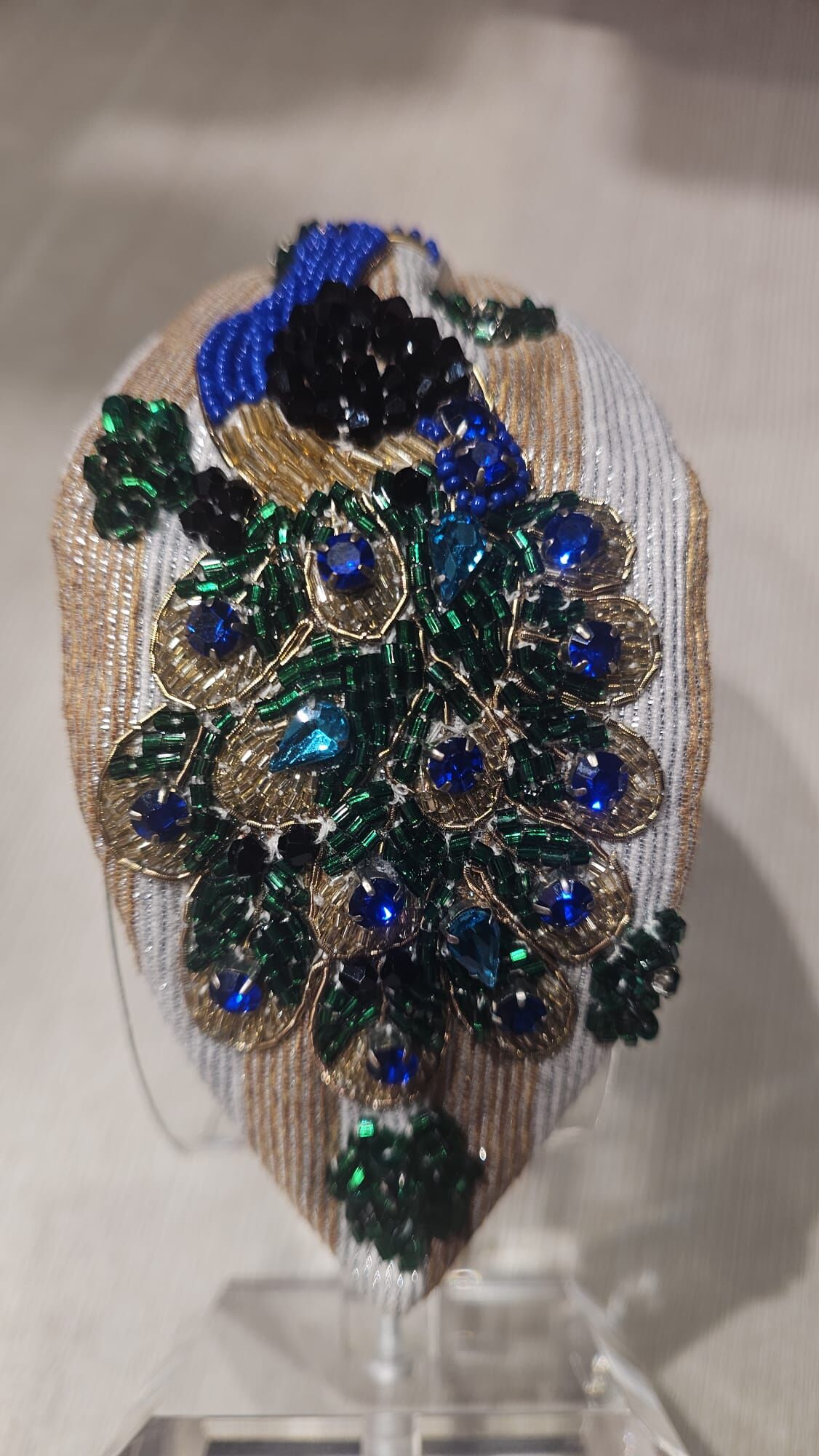 0630JW73-JOANNEINWONDERLAND-HAIRBAND-孔雀人手刺繡頭箍 (A73)