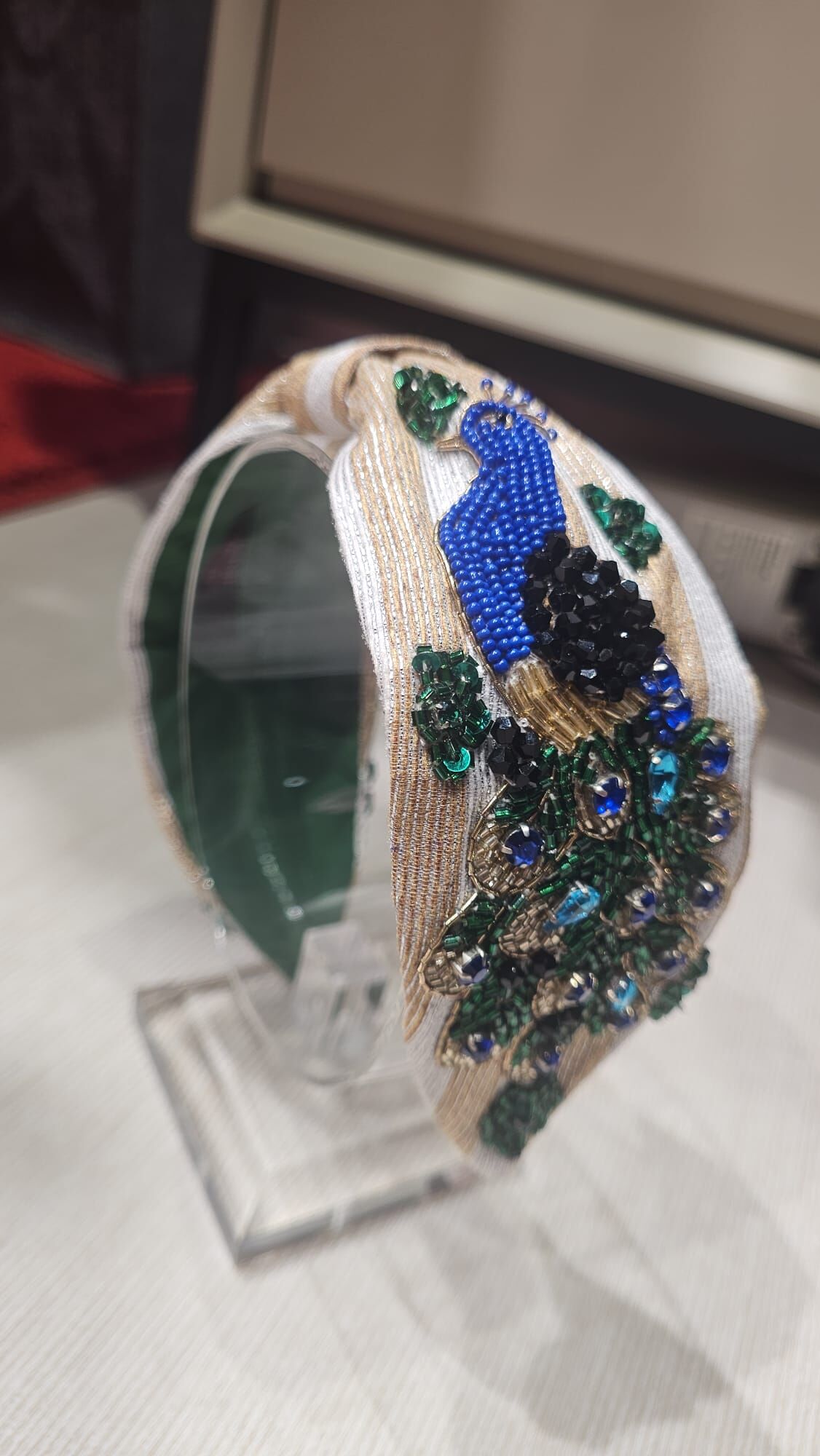 0630JW73-JOANNEINWONDERLAND-HAIRBAND-孔雀人手刺繡頭箍 (A73)