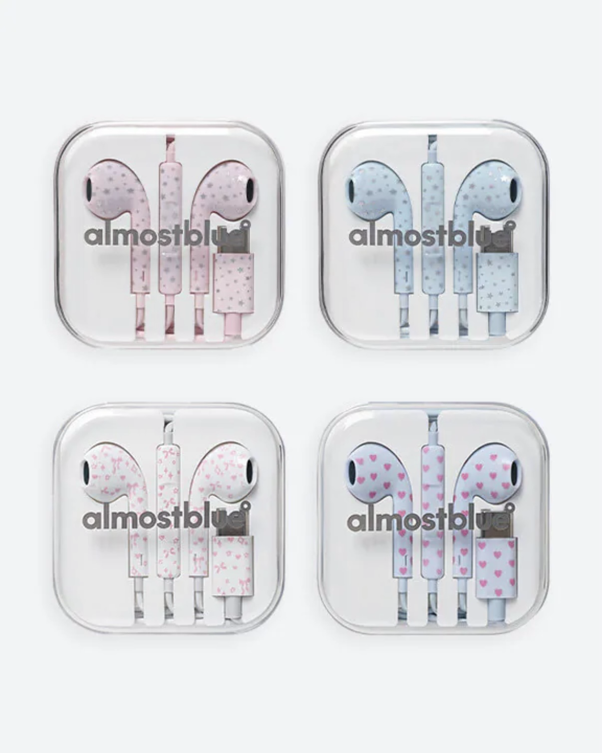 韓國🇰🇷 Almostblue SNOW EARPHONES 第二代 糖果色系 有線耳機 愛心 星星 蝴蝶結 Type-C