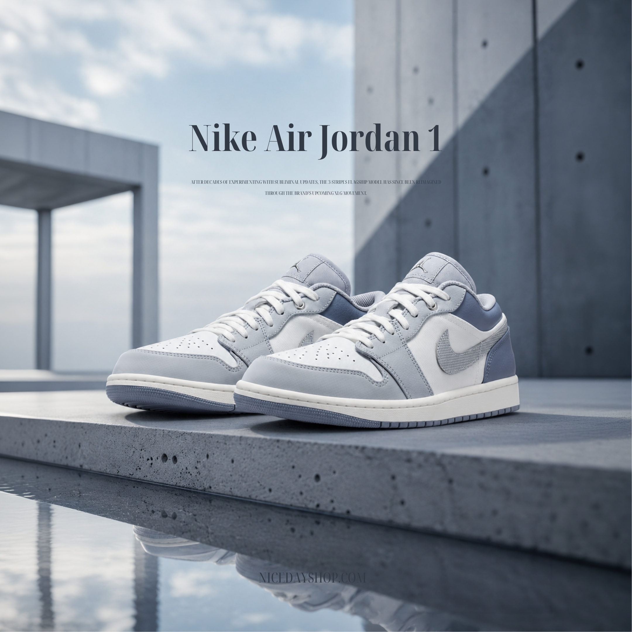NICEDAY 代購 Nike Air Jordan 1 白銀 灰藍 復古 灰 藍 反光 淺藍 IX5003-101