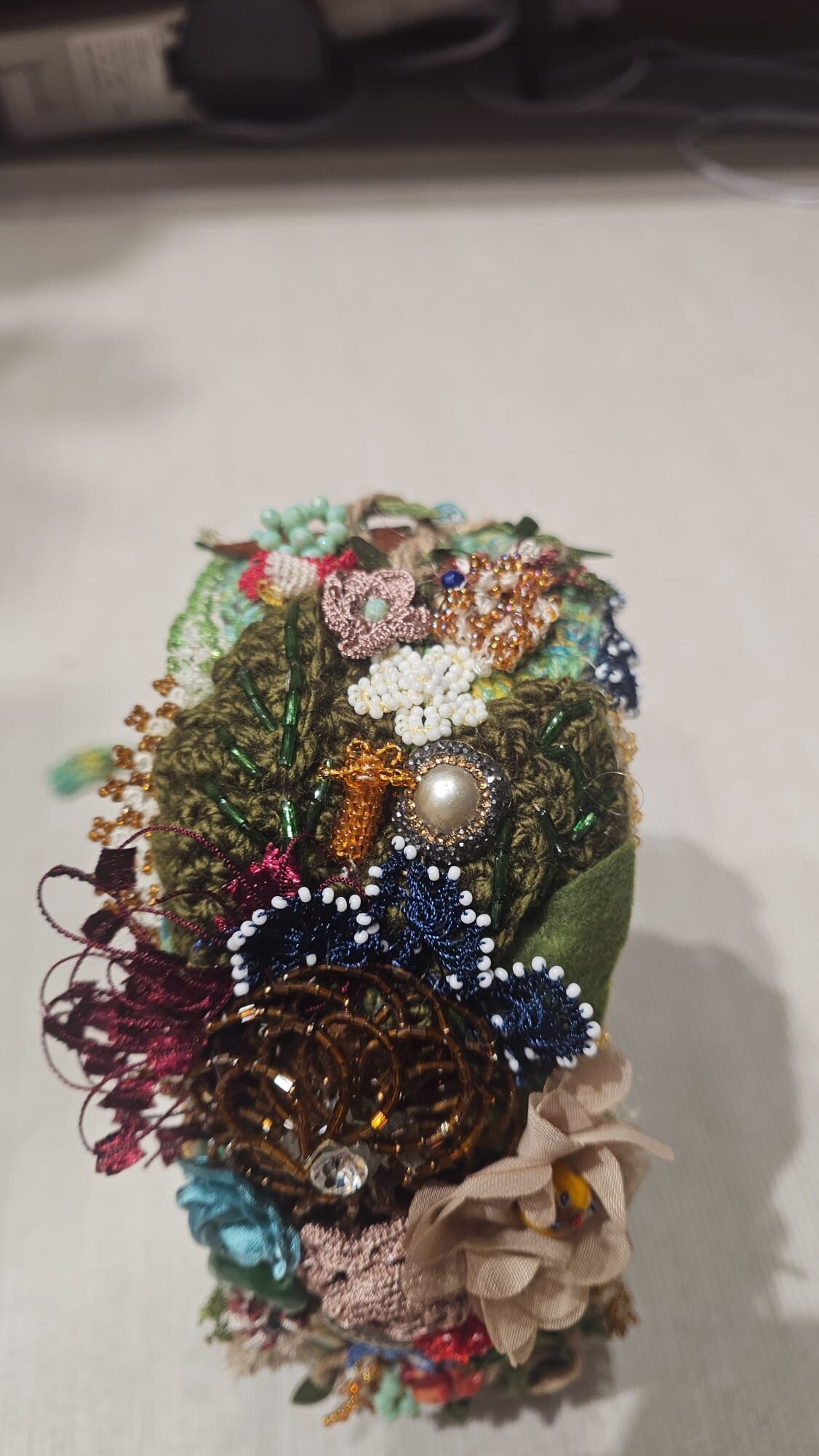 0630JW80-JOANNEINWONDERLAND-HAIRBAND-綠色寶石刺繡頭帶 (A80)