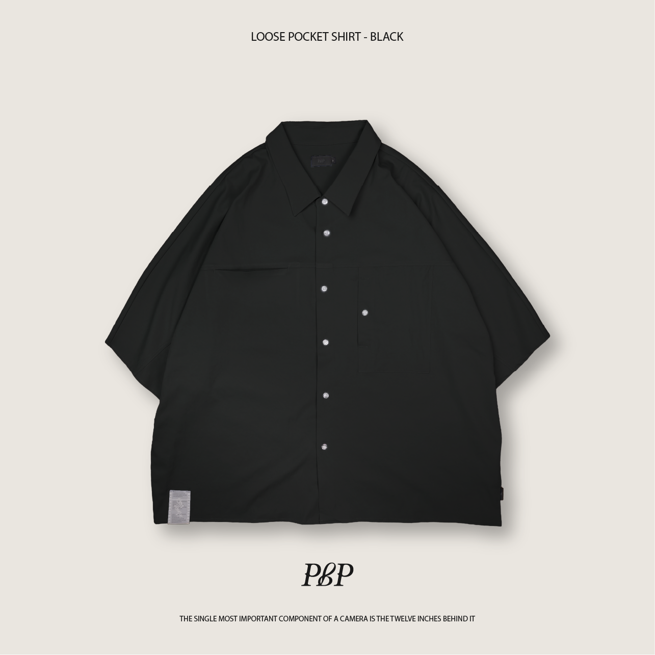 P.B.P - LOOSE POCKET SHIRT  - BLACK