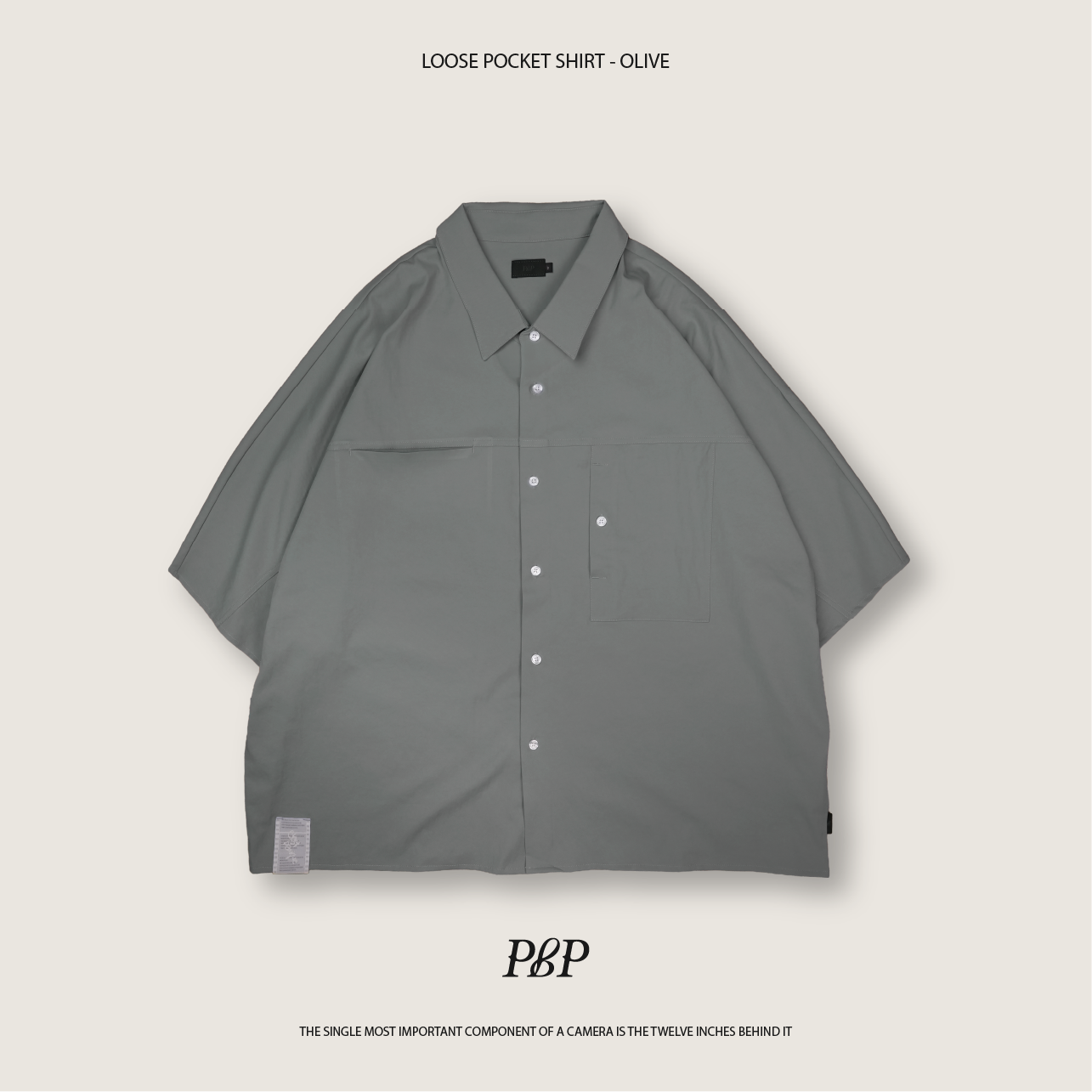 P.B.P - LOOSE POCKET SHIRT  - OLIVE