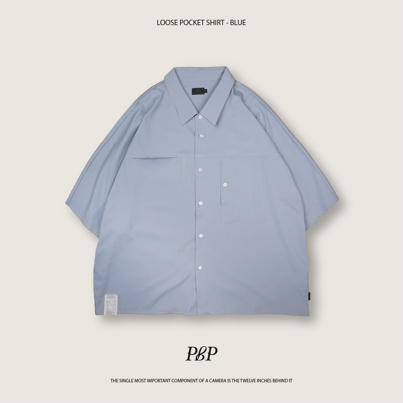 P.B.P - LOOSE POCKET SHIRT  - BLUE