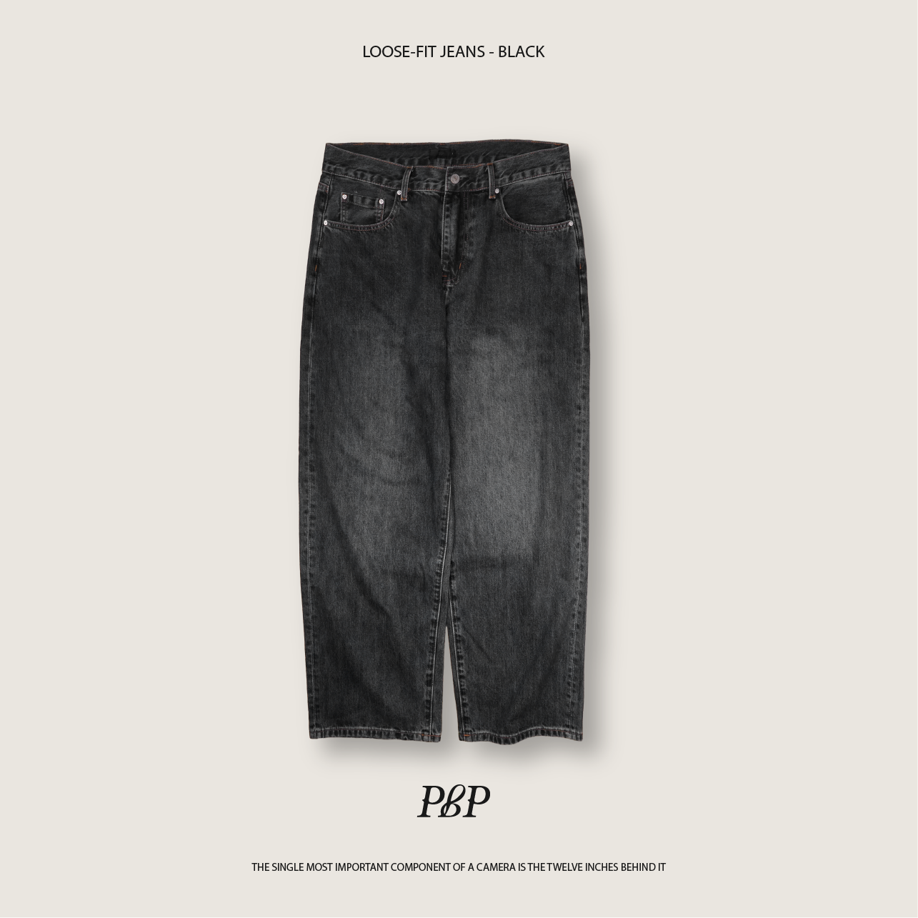 P.B.P - LOOSE-FIT JEANS  - BLACK