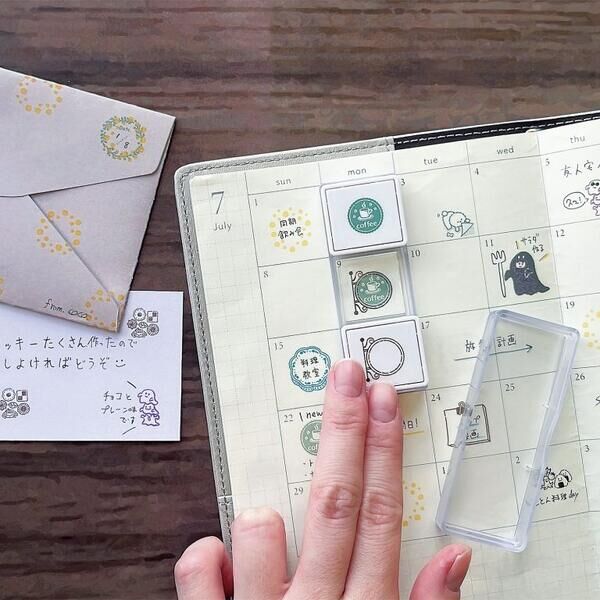 滑蓋式 套色印章組 連續印章 8款｜日本KUTSUWA