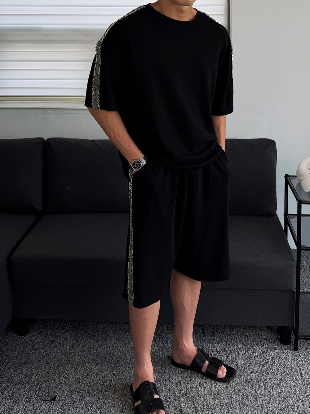 Waffle Heather Tape Shorts