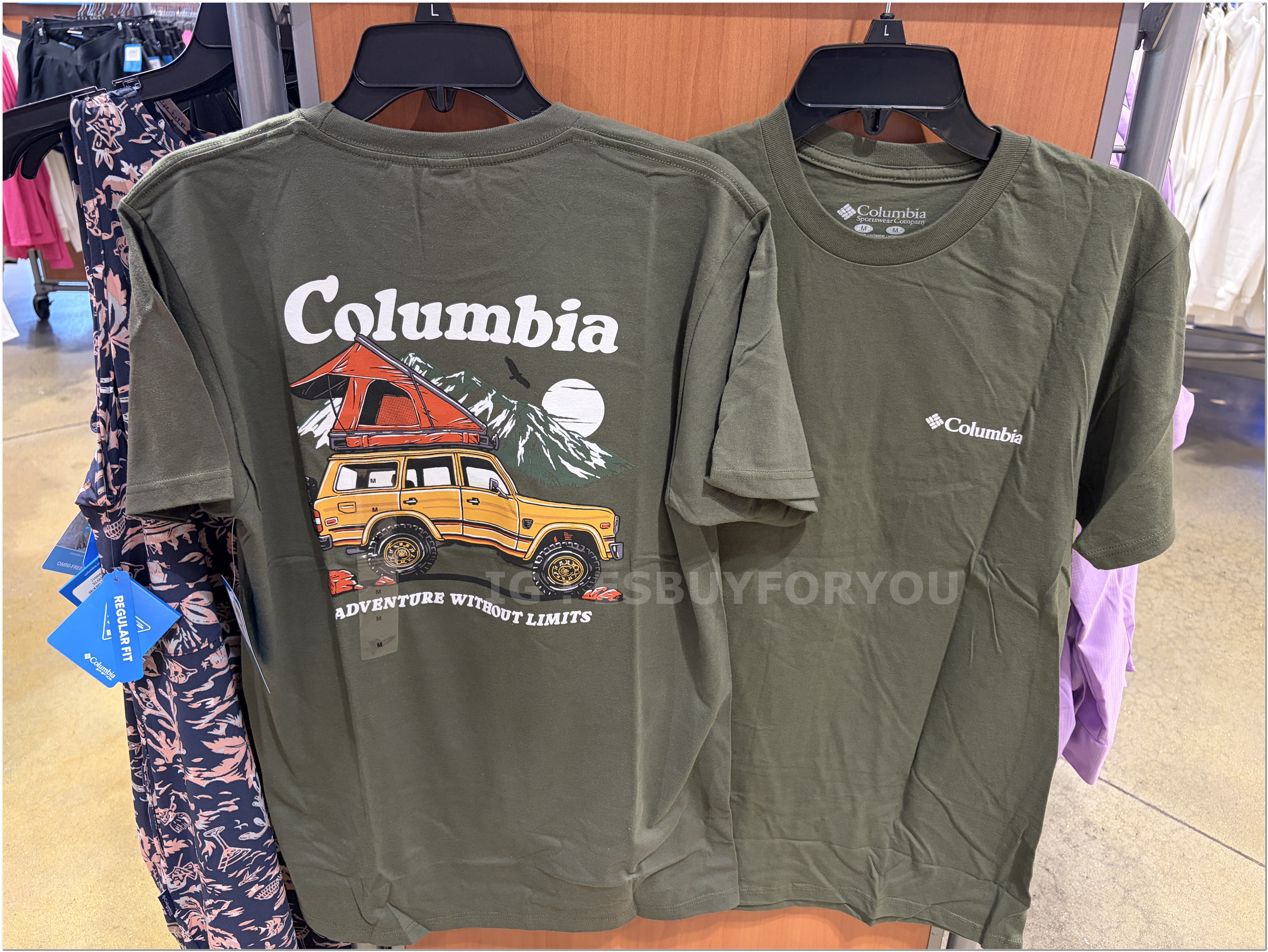【限時】Columbia 男大人 戶外露營車 正反圖案 短TEE (2色)