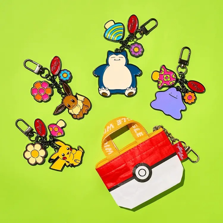 WIGGLE WIGGLE & POKEMON Metal Charm Keyring