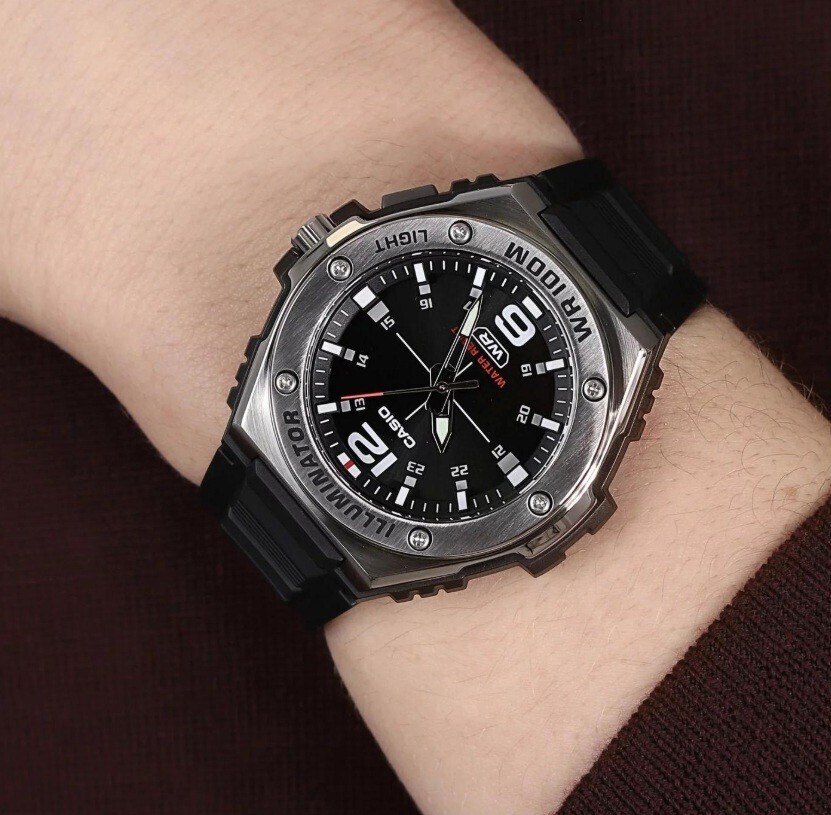 萬年鐘錶 - CASIO  卡西歐 潮流運動款橡膠錶帶指針錶 MWA-100H-1A 錶徑 : 49.6mm