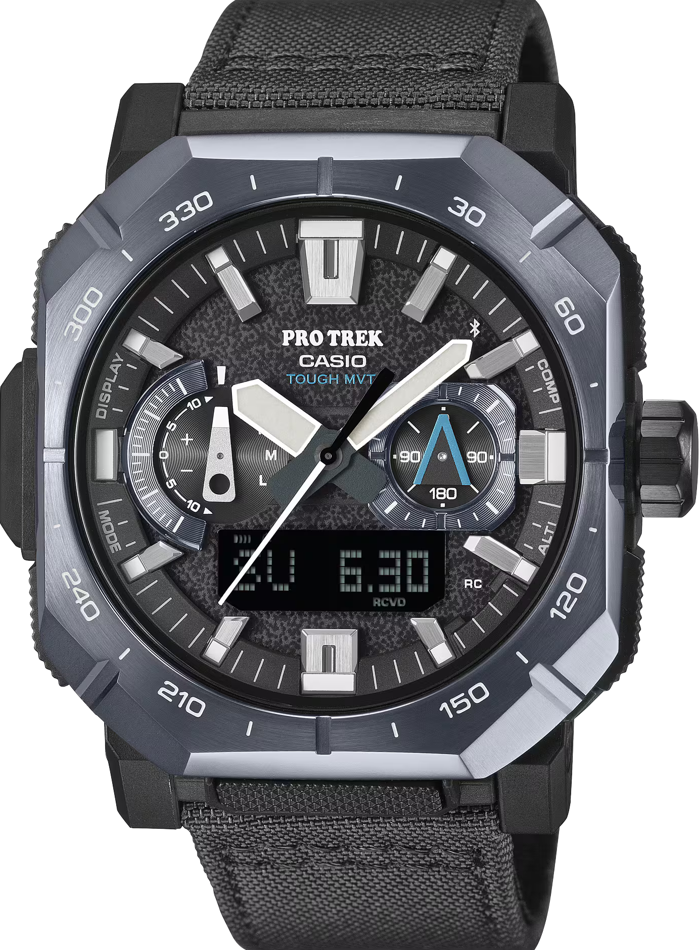 萬年鐘錶 - CASIO PRO TREK  登山者藍芽太陽能電波方位、氣壓、高度、溫度三重感應器登山錶  PRW-B1000B-2  錶徑 : 45.8 mm