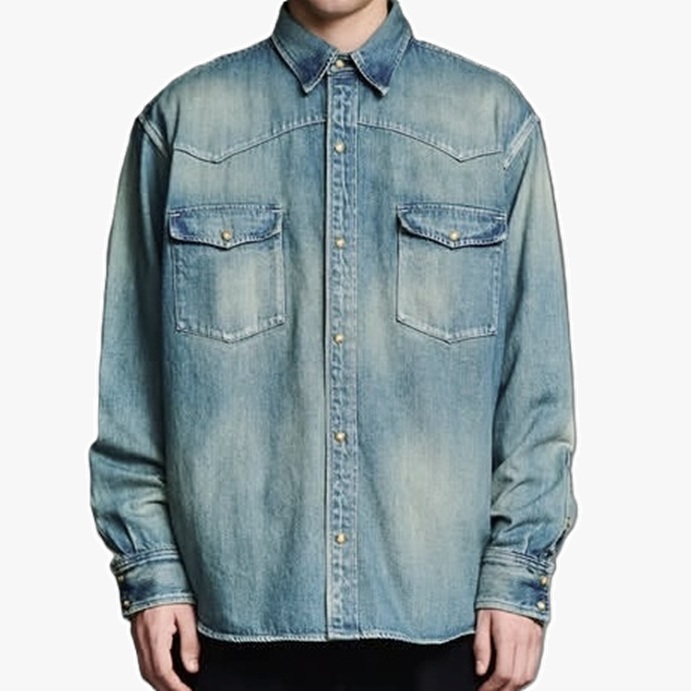 A.PRESSE 2026 A/W VINTAGE WESTERN DENIM SHIRT - PRE ORDER ITEM (預訂中)