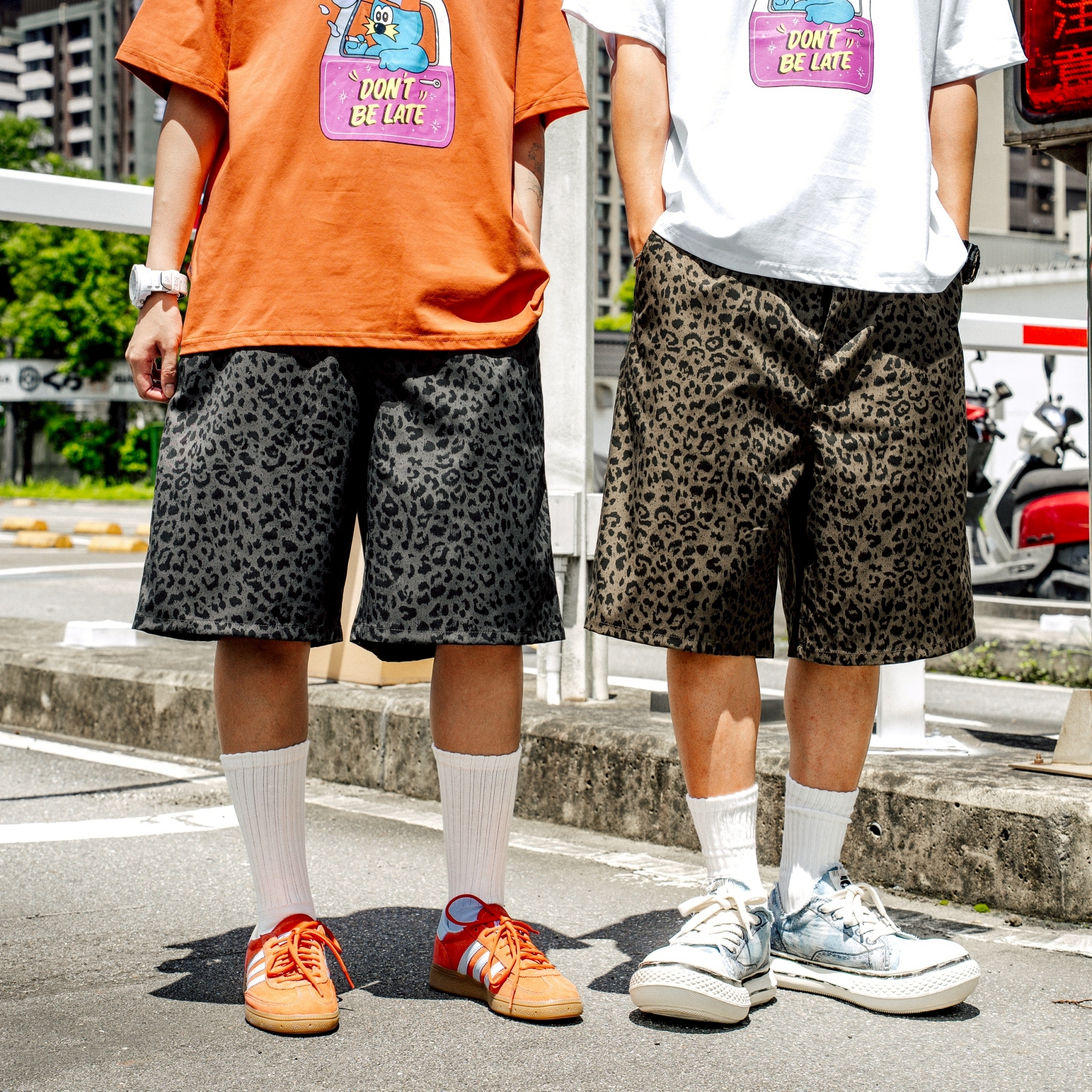 #預購 SBG 豹紋寬鬆過膝短褲 兩色 SB5019