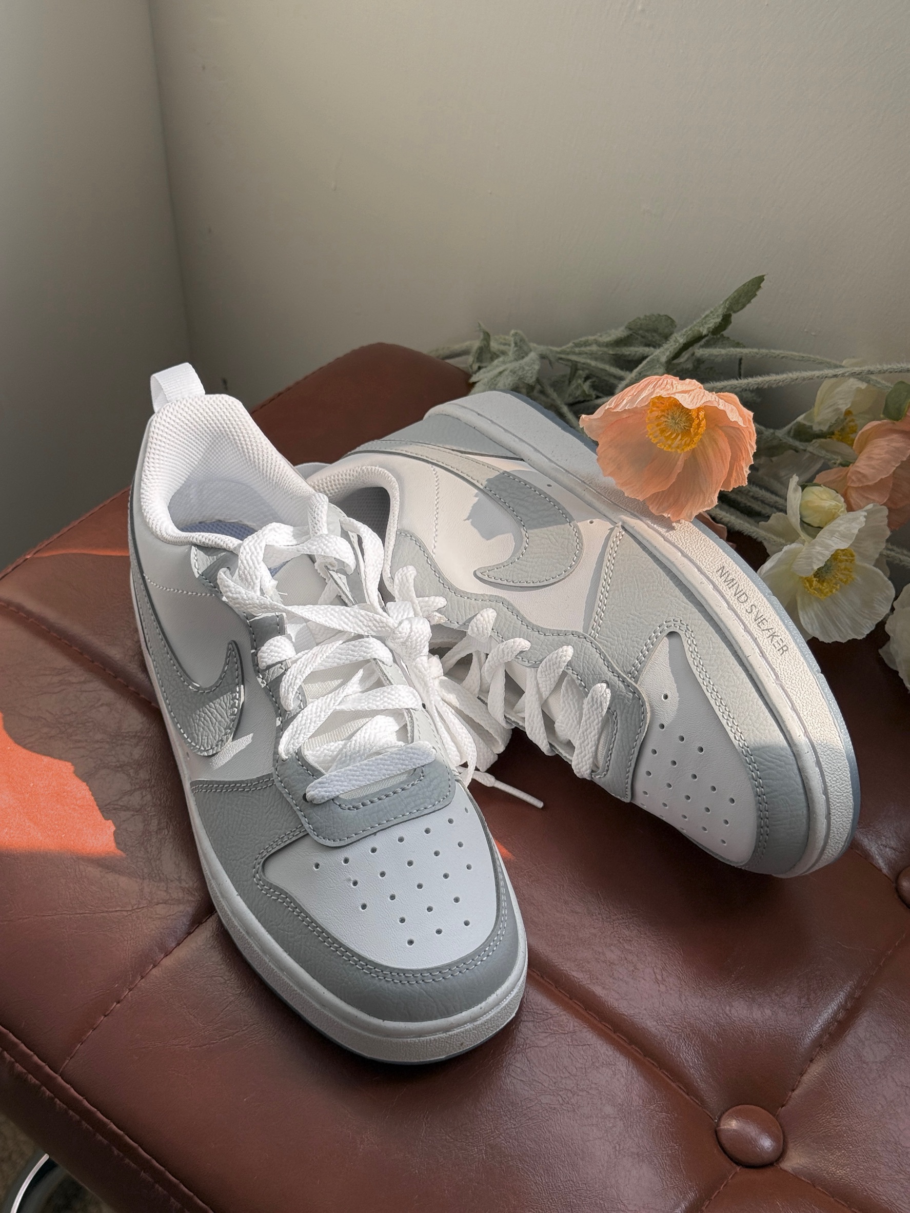 <快速出貨><這鞋好甜!!>Nike court borough 冰底霧灰藍