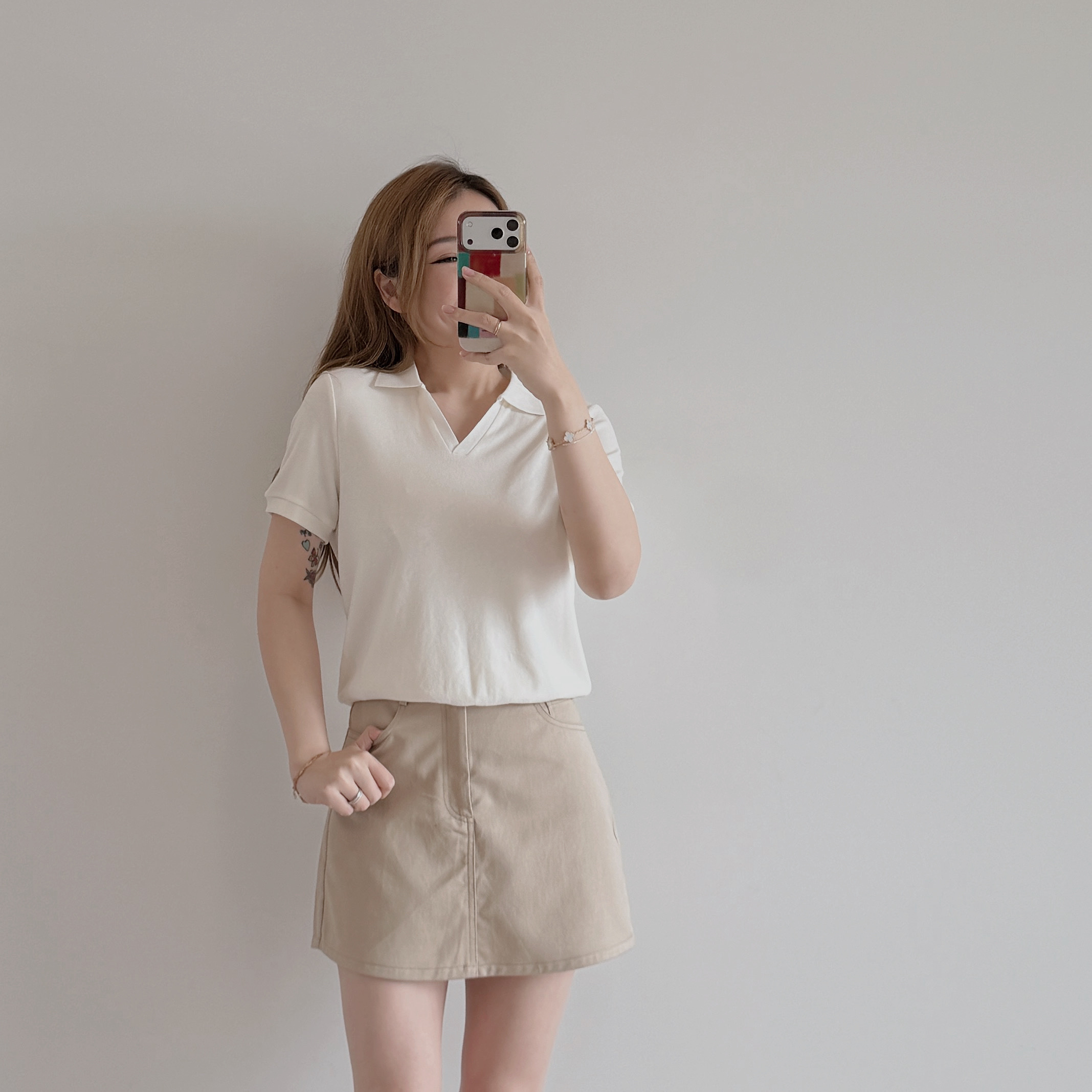 現貨 7466 米杏軟糯彈力Polo
