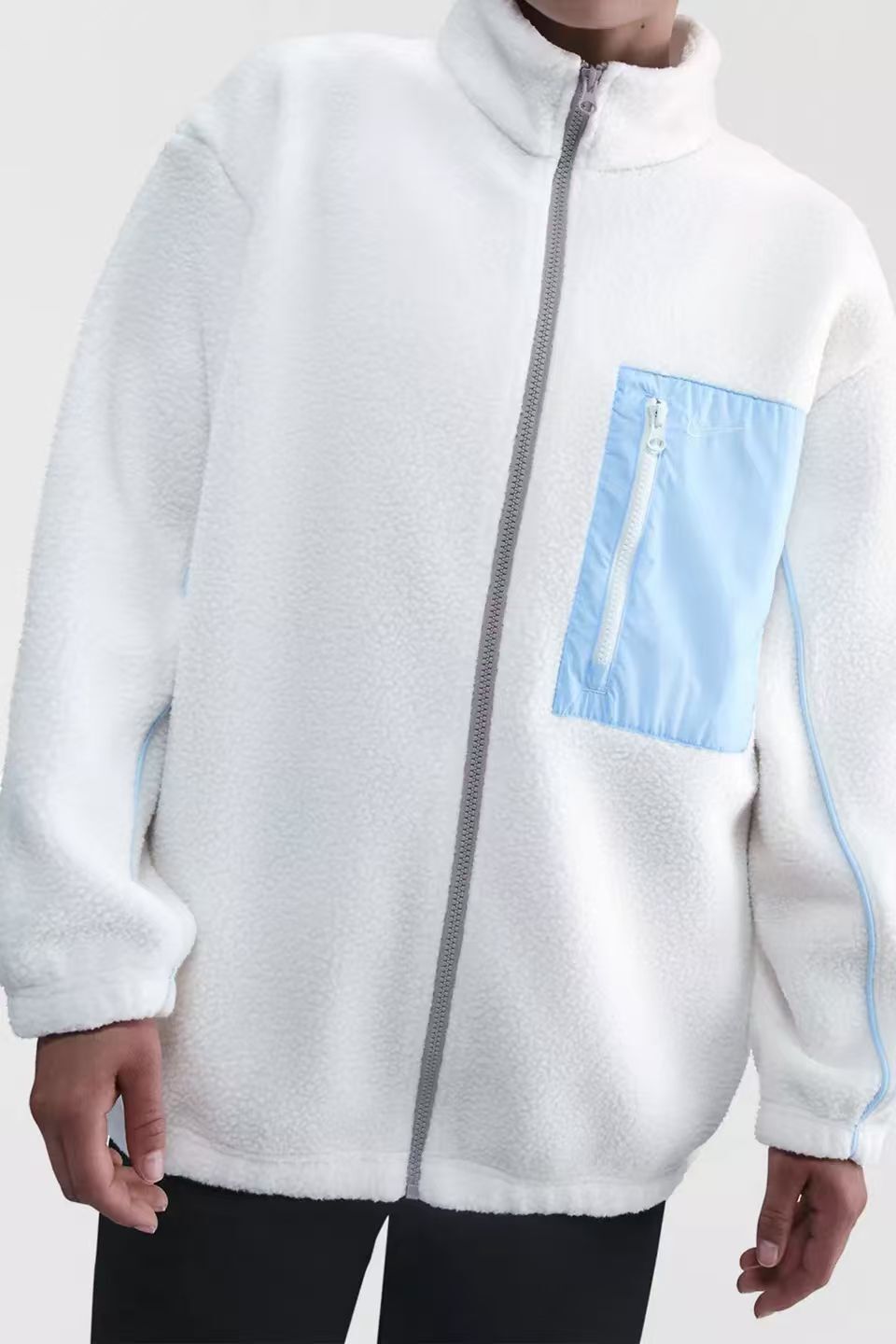 【預購】Nike H070114 男裝全拉鏈抓毛外套 (奶白色)