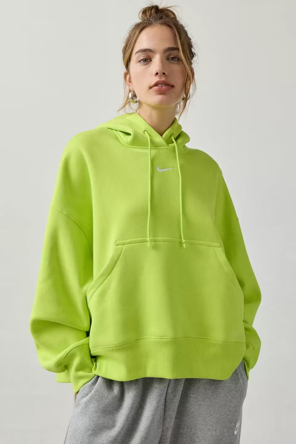【預購】Nike H070115 Phoenix Fleece 女裝超寬鬆連帽衛衣 (熒光綠)