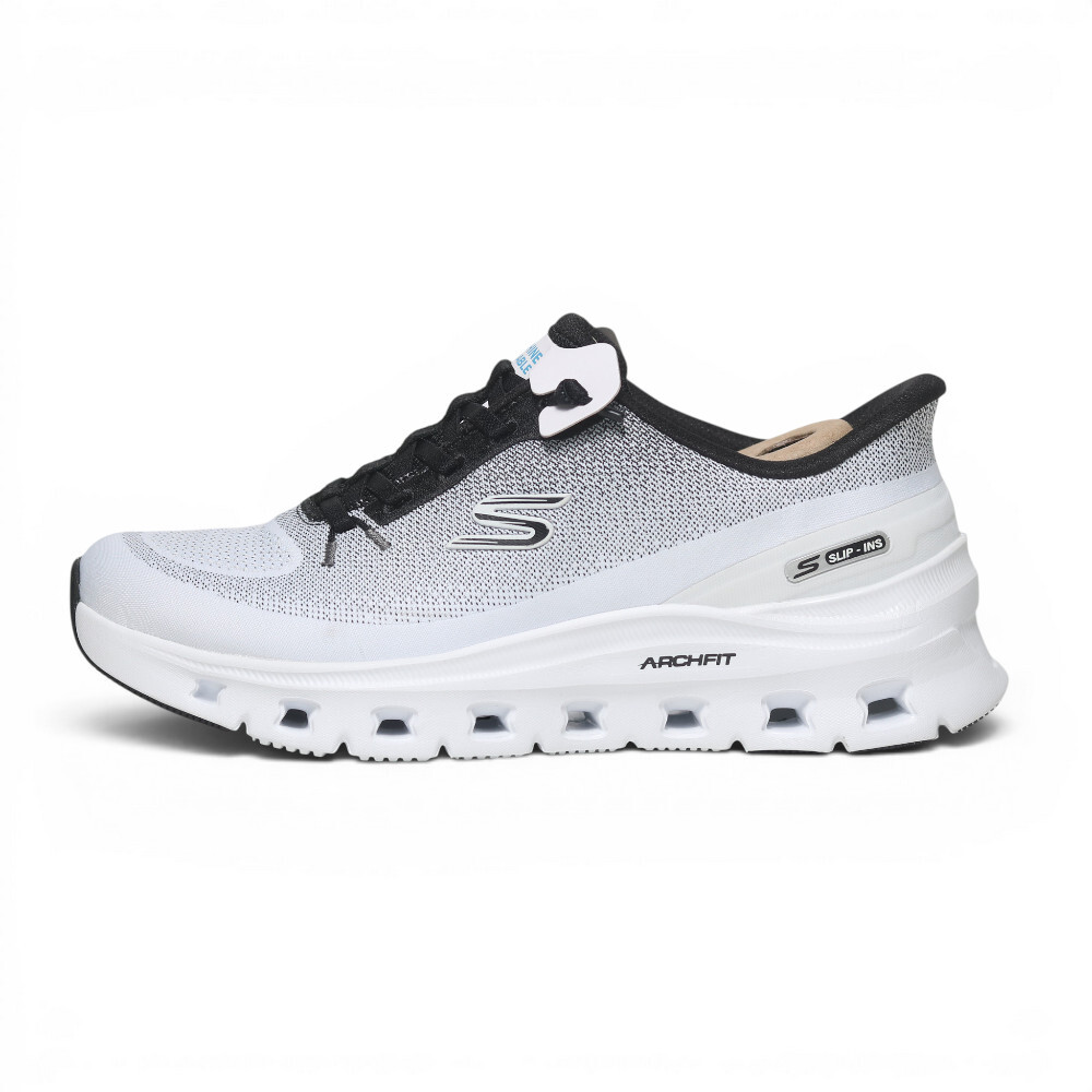 SKECHERS 休閒鞋 GLIDE-STEP PRO 白灰黑 瞬穿 足弓 寬楦 健走鞋 女 150730WWBK