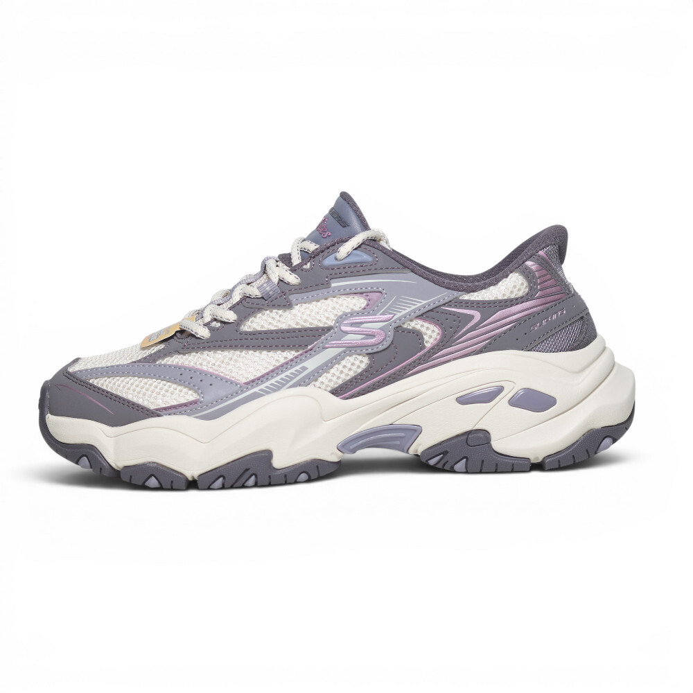 SKECHERS 休閒鞋 D LITES 6.0 米白紫 瞬穿 復古 老爹鞋 女 150703NTPR