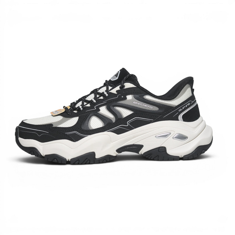 SKECHERS 休閒鞋 D LITES 6.0 黑白 瞬穿 復古 老爹鞋 女 150704WBK