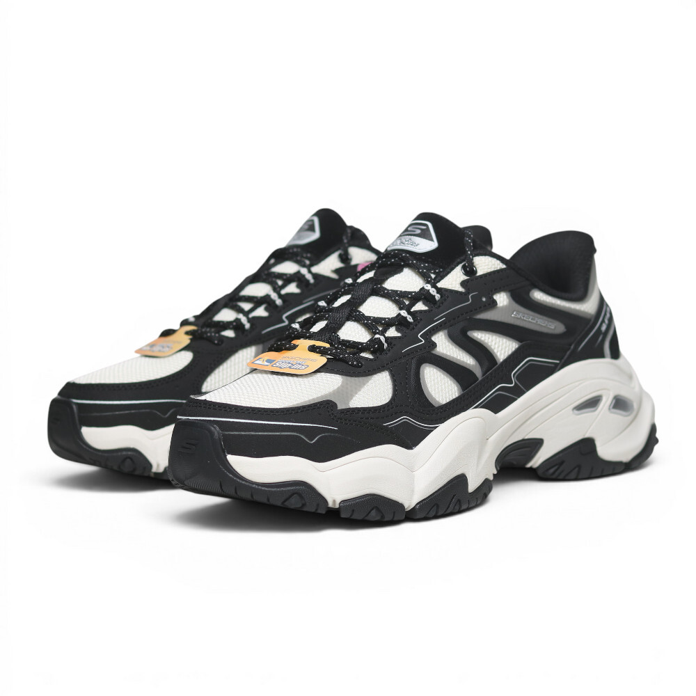 SKECHERS 休閒鞋 D LITES 6.0 黑白 瞬穿 復古 老爹鞋 女 150704WBK