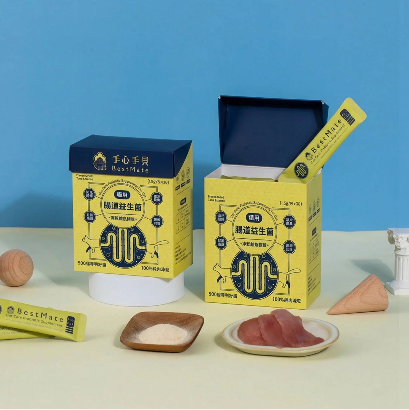 【BestMate 手心手貝】腸道益生菌｜深海優質鮪魚肉凍乾精華 貓專用 30包/盒