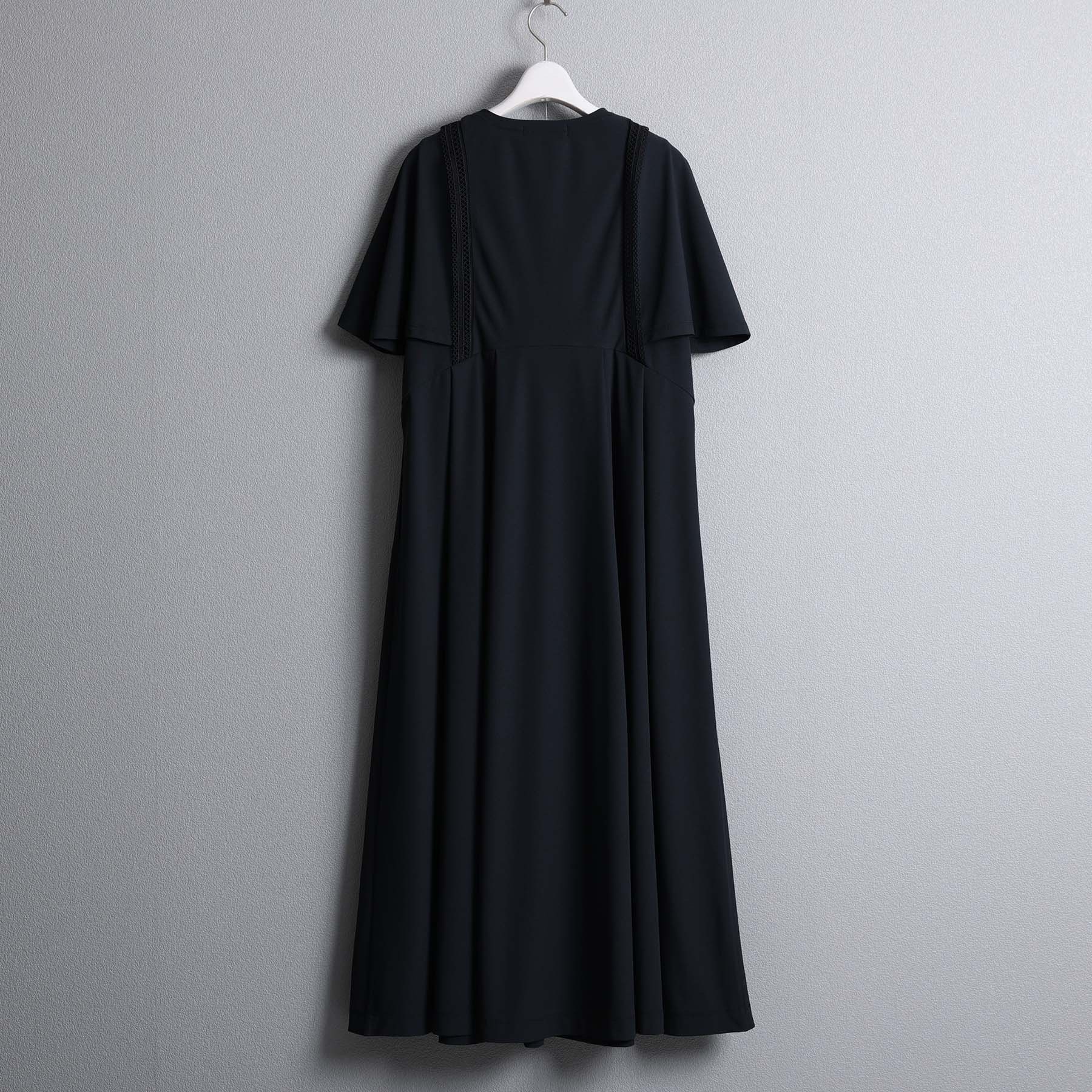 披肩蕾絲夏日洋裝（黑）