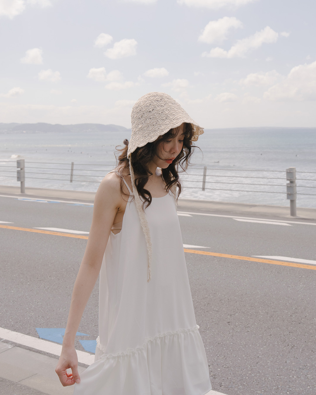 Draped lines woven openwork fisherman hat【07021005】in stock+pre-order