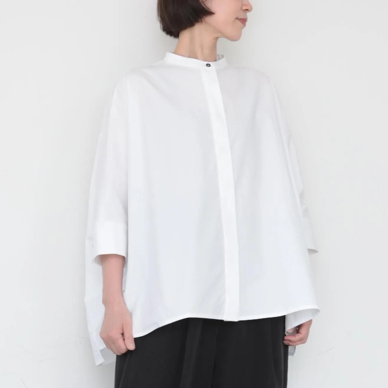 OMAKE.jp 落肩綴銅珠上衣SiiShirts 白