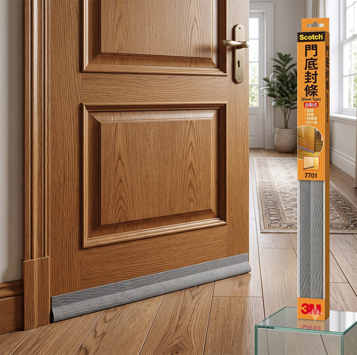 3M Scotch 7701 自黏式 門底封條 3x41x920MM 片狀型