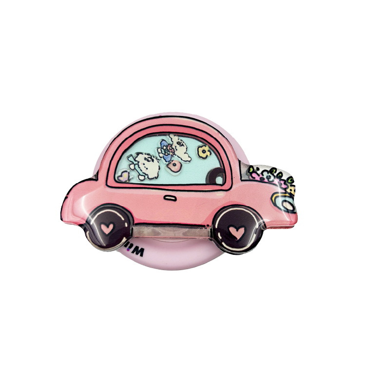 【捲捲小狗-粉色車車】氣囊支架